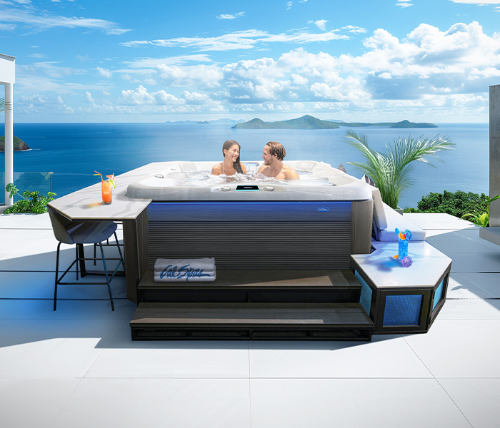Calspas hot tub being used in a family setting - Chesapeake
